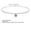 Cubic Zirconia Necklace Women Faux Necklace Dainty Sparkling Diamond Pendant Short Necklace Clavicle Chain Jewelry Gift