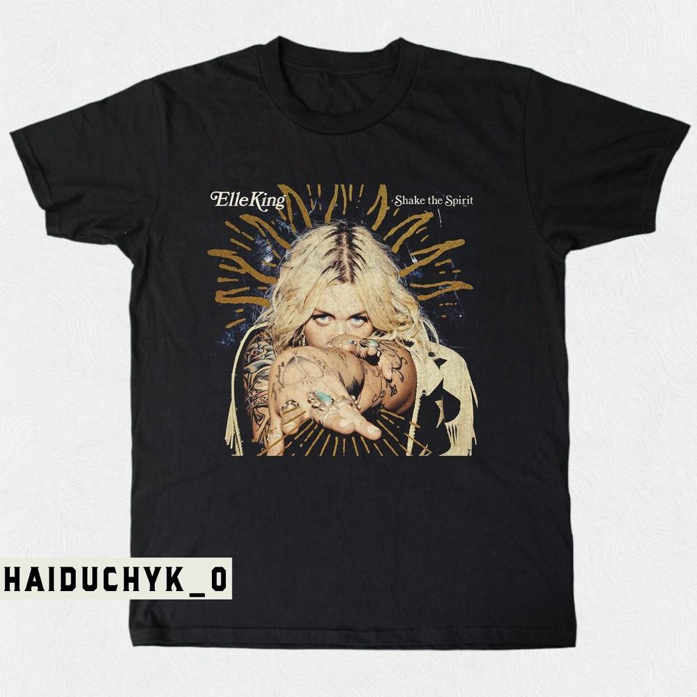 ELLE KING SHIRT Shake The Spirit  Unisex Black T-shirt S-5XL Unisex T-Shirt XL