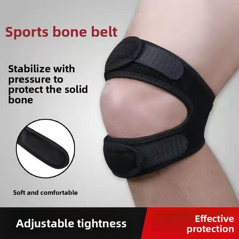 1Pc Sports Knee Pad Double Strip Adjustable Knee Strap Protect Knee Shock Absorption, Breathable and Non-slip for Running