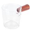 Double Mouth Glass Mug with Wooden Handle HeatResistant Cup Kitchen Gadgets for Home