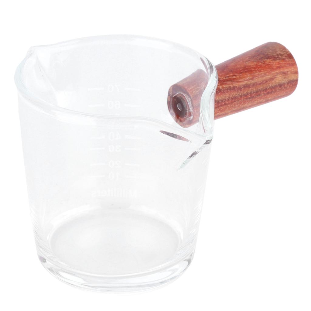 Double Mouth Glass Mug with Wooden Handle HeatResistant Cup Kitchen Gadgets for Home