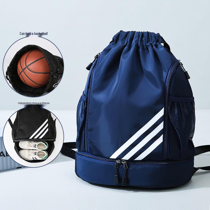Men's Large Capacity Basketball & Swimming Drawstring Backpack - Portable Student Schoolbag with Logo Printing Option