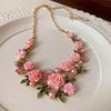 Pastoral Rhinestone & Pearl Embellished Clavicle Necklace: Versatile, Fresh, Literary Accessory