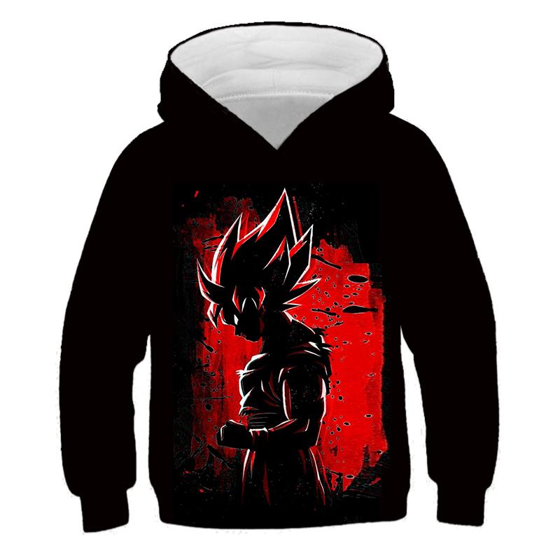 3-12Y Girls Anime Top Long Sleeve Kids Boys Dragon Ball Z Graphic Autumn Child Sweatshirt Hoodies Spring Children's Soft Clothes