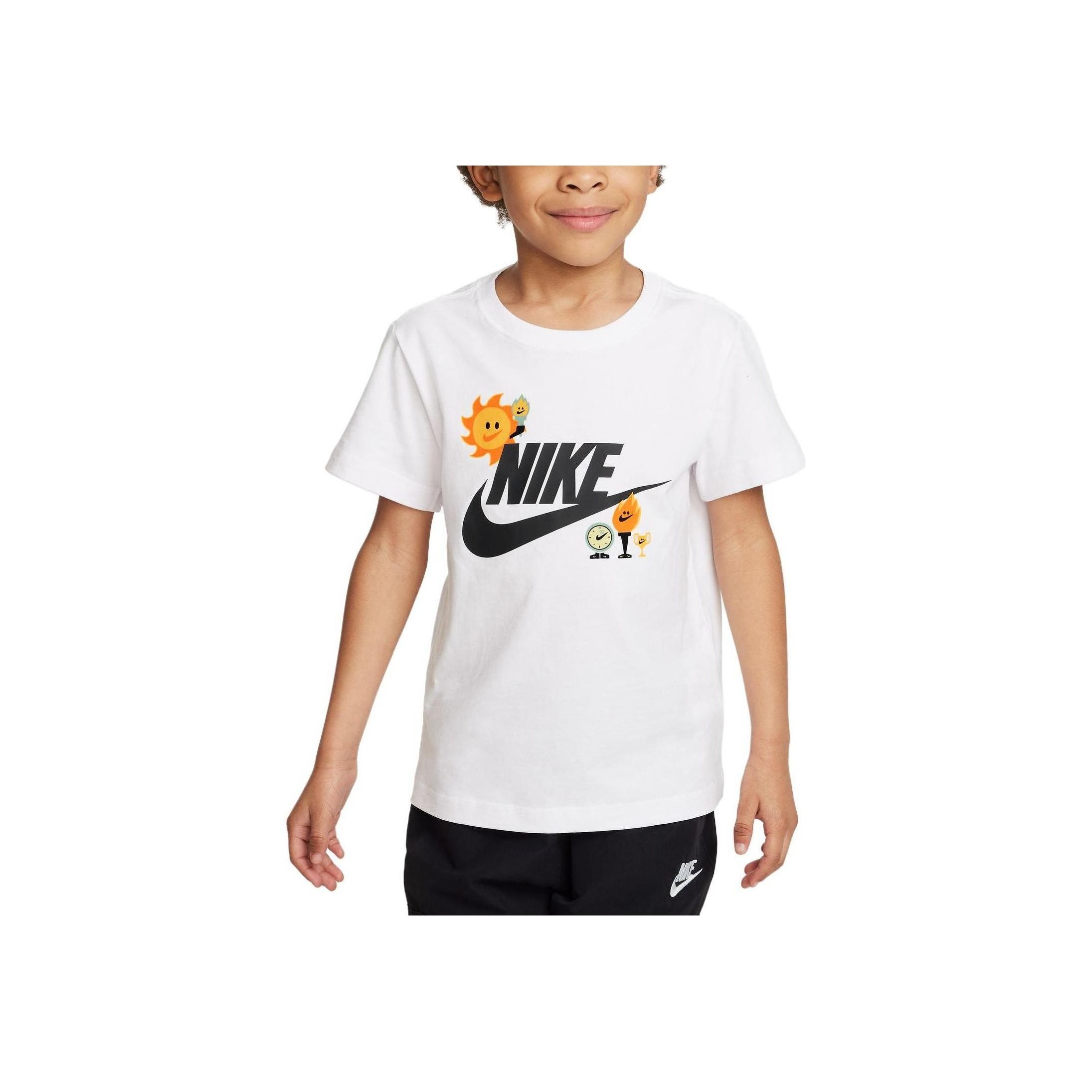 

Nike Time To Win Letter Logo Print Round Neck Short Sleeve T-Shirt Kids tops White FQ3660-100 M