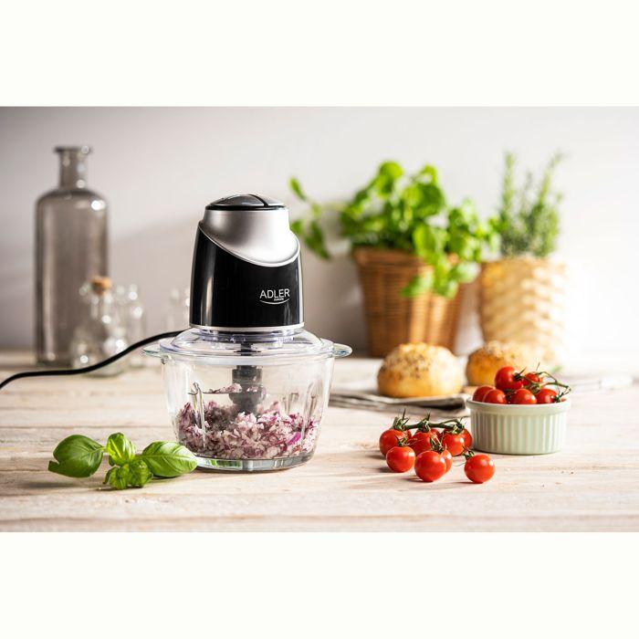 Mini Electric Meat Grinder, 4 Stainless Steel Blades, 2 Speeds Adler AD4082 550W White/Black