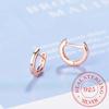 Real 925 Sterling Silver Circle Hoop Earrings Fashion Jewelry for Women Female High Quality