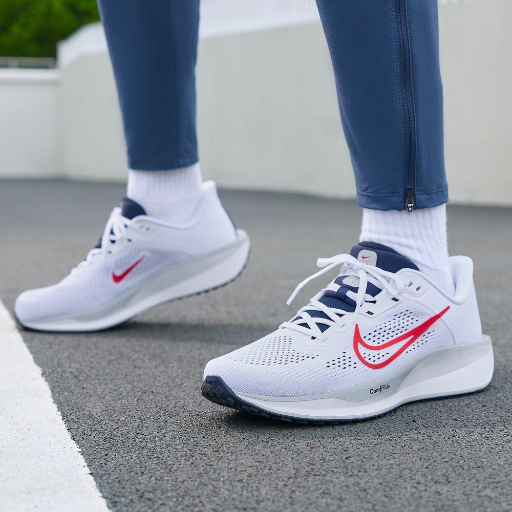 Nike Quest 6 White Obsidian Wolf Grey University Red 40