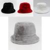 Fleece Bucket Hat For Winter Fashion With Embroidered Logo For Women Men**
