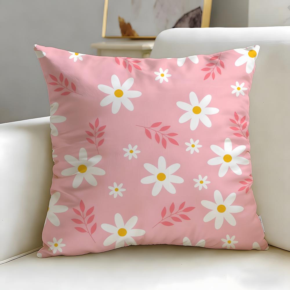 Light Pink Gentle Petals Cushion Cover Soft & Easy-Wash Pillow Case – Versatile For Couch, Bed, Travel And Office