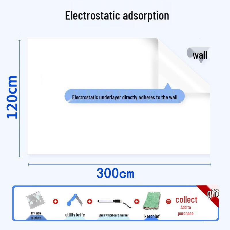Ultra-Thin Portable Whiteboard Sticker - Erasable, No Glue, Wall-Safe
