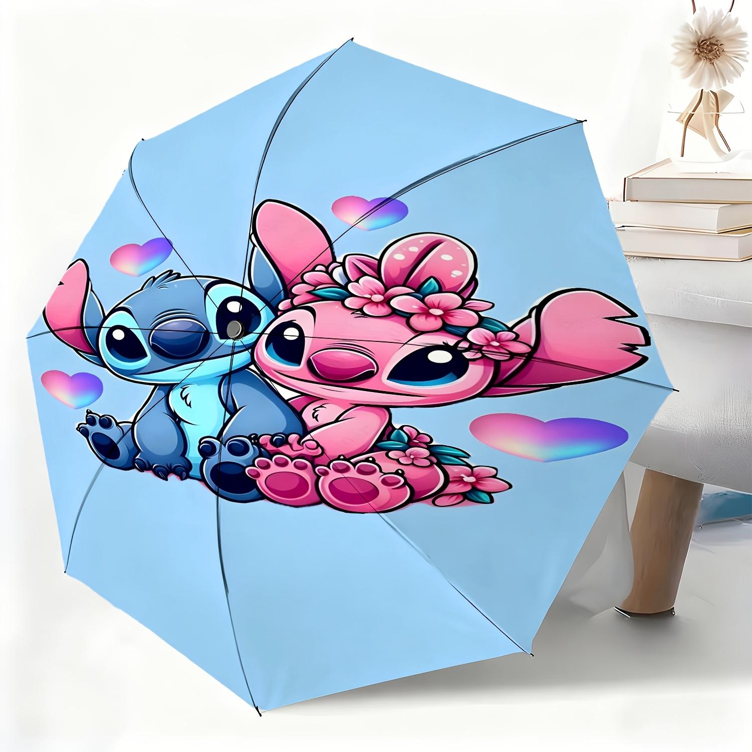 

1pc Umbrella Stitch Angel Cartoon Fully Automatic Umbrella, Suitable for All Occasions As a Sun And Rain Umbrella, Portable Fo (as the picture,Iron&8K)