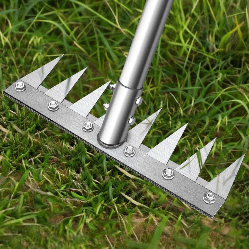 Weeding Rake Heavy Duty Detachable Soil Tiller Hoe RustResistant and Cultivator Combo Tool for