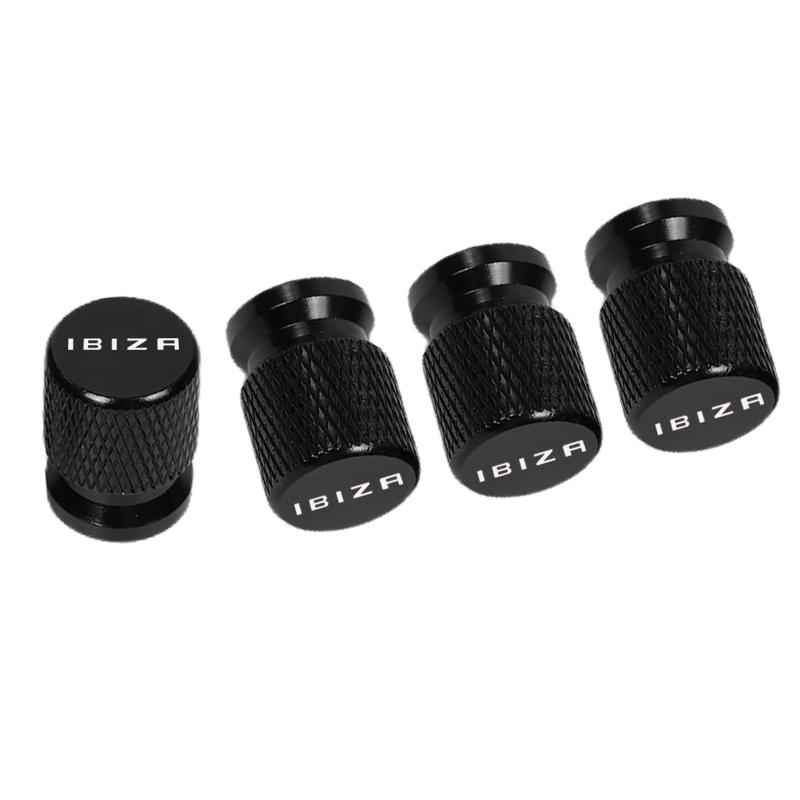 rldf3 4pcs Car CNC Aluminum Tire Valve Air Port Stem Cover Caps For SEAT IBIZA Accessories