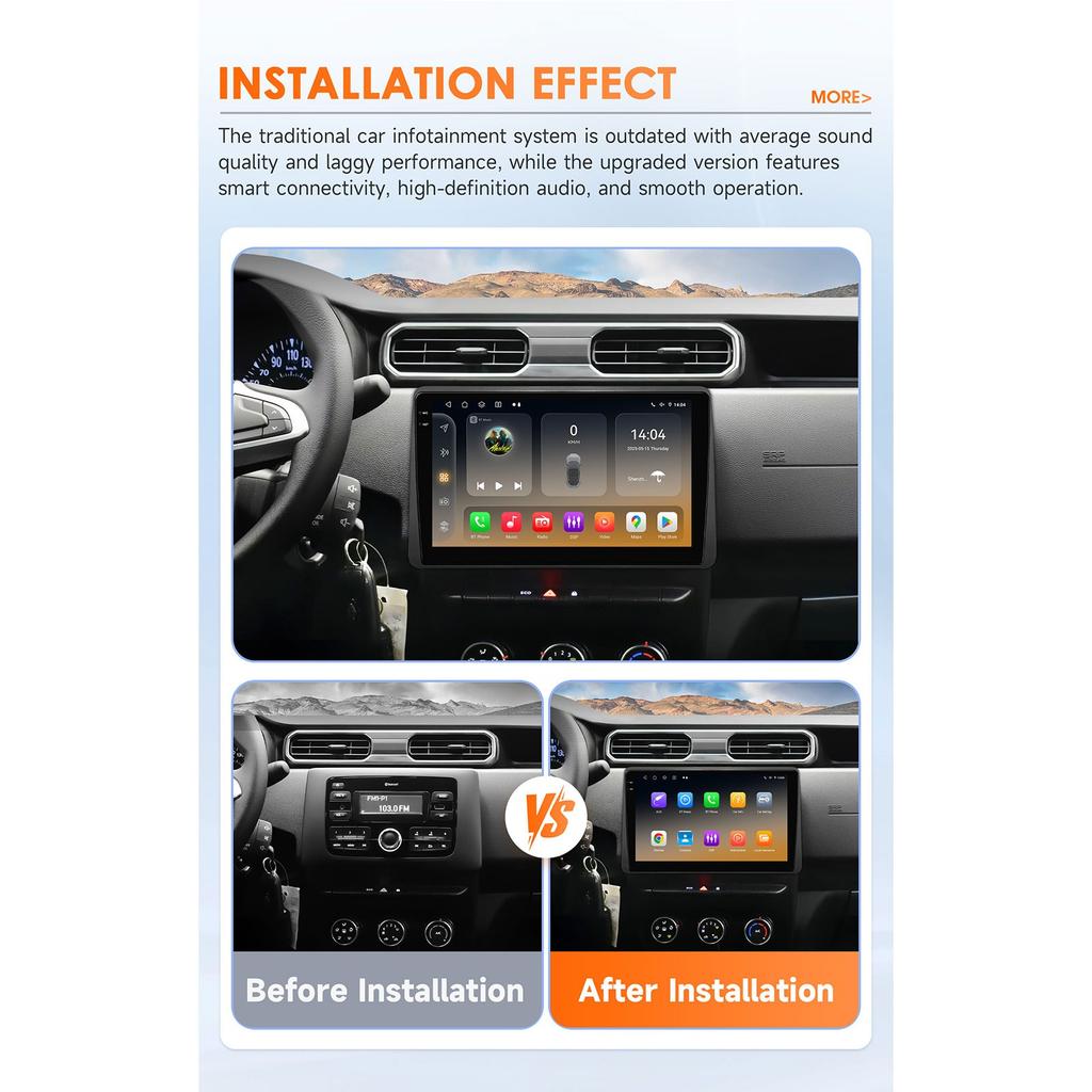 OSSURET Radio auto Qualcomm 8-Core 360 Camera Pentru Renault Duster HM 2 2020-2023 Arkana 1 2019-2023 Player multimedia Carplay inteligent Android Auto