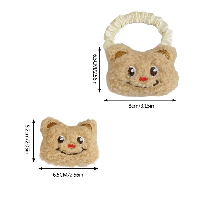 Fun Brooch Smile Photo Booth Props Bear Furry Hair Clip Hair Tie Party Headpiece Fun Hair Tie for Music Festivals