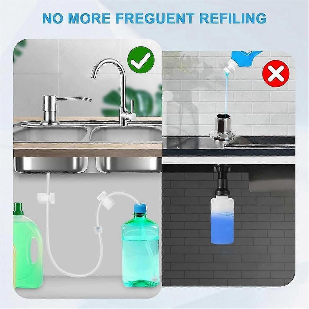 Soap Dispenser Extension Tube Kit for Kitchen Sink, 47Inch Soap Dispenser Tube with Upgraded Check