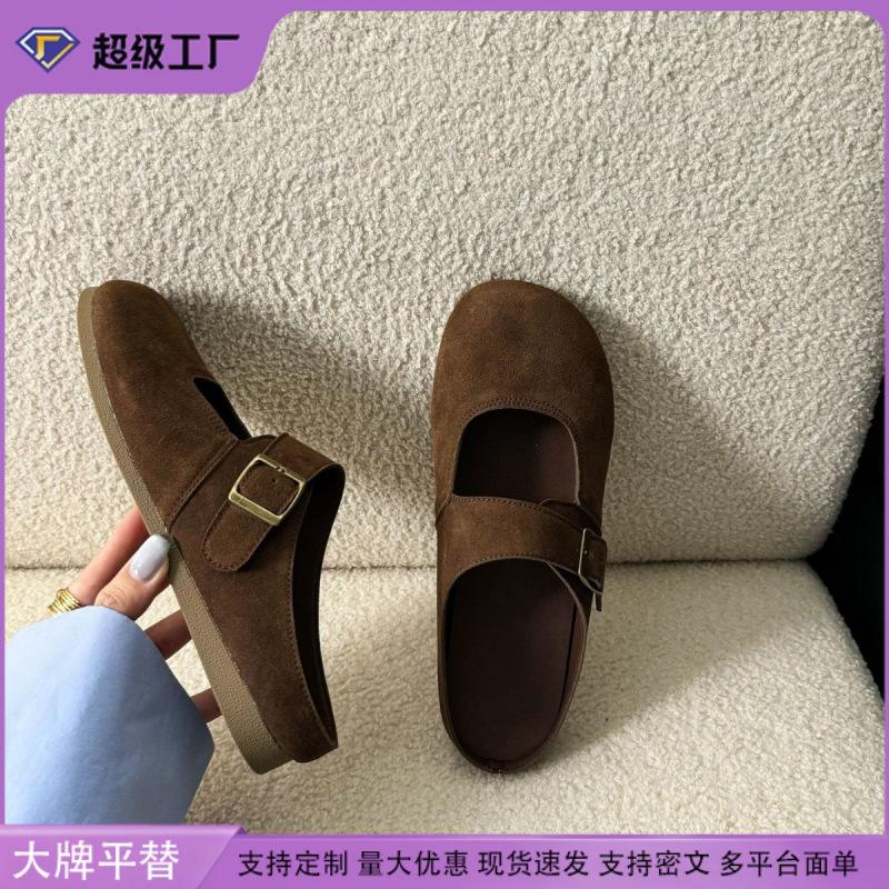 Spring new platform Boken shoes Korean version of casual style big head cute and ugly half-drag Muller shoes women's empty shoes women
