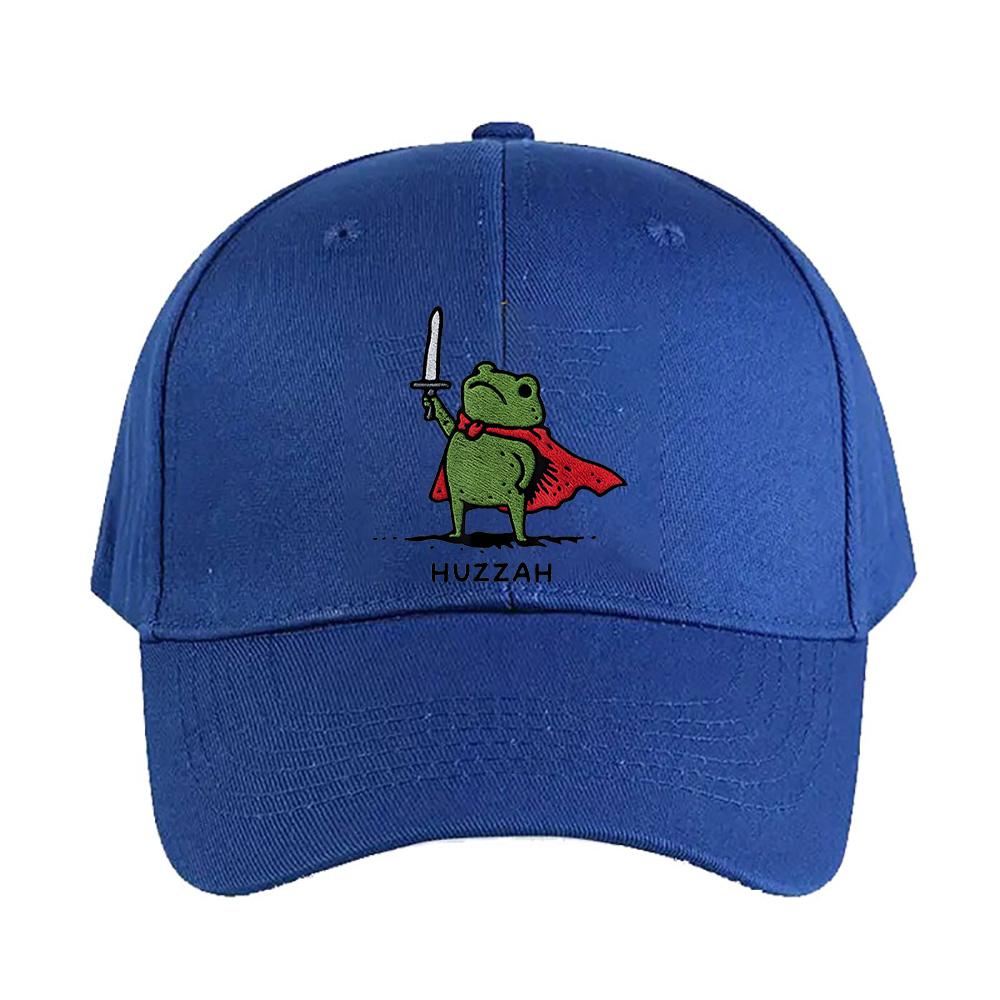 Huzzah Frog With Sword Woman Man Baseball Cap Adult Adjustable with Curved Brim Hiking Fishing Hat Trucker Cap