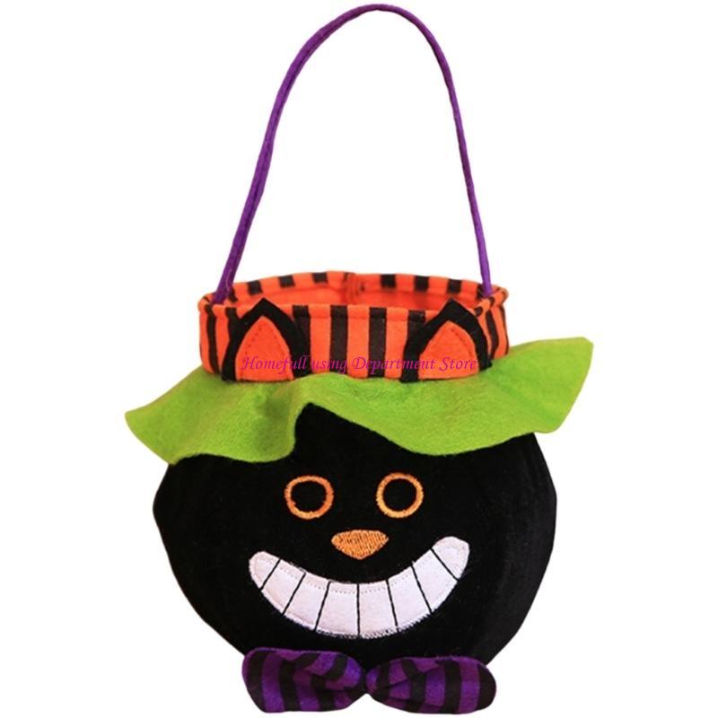 Halloween Partys Favor Bag Vampires Black Cats Design Fabric Candy Collector For Trick Or Treats Event