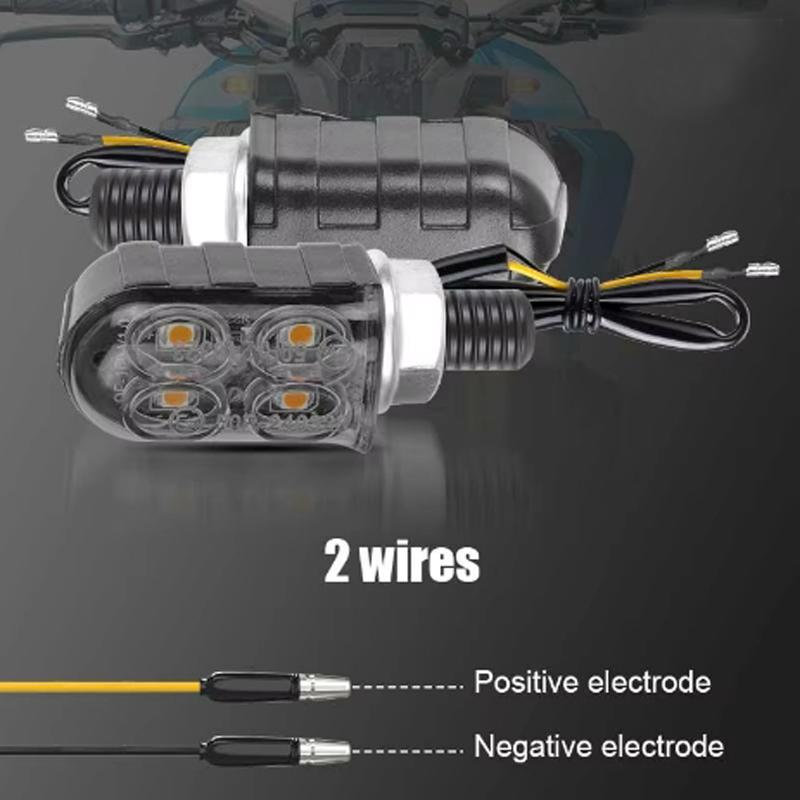 8mm Mini Motorcycle Led Turn Signal Lights 4 LED Flasher Blinker Indicator Lamp For Honda Yamaha Cafe Racer 12V Turn Signal Lamp