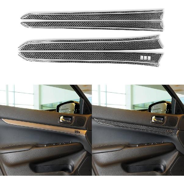 NVCNX Real Carbon Fiber Compatible with Infiniti G35 G37 X S 2007 2008 2009 2010 Sedan Coupe Convertible Car Accessories Interior Trim Dash CD AC