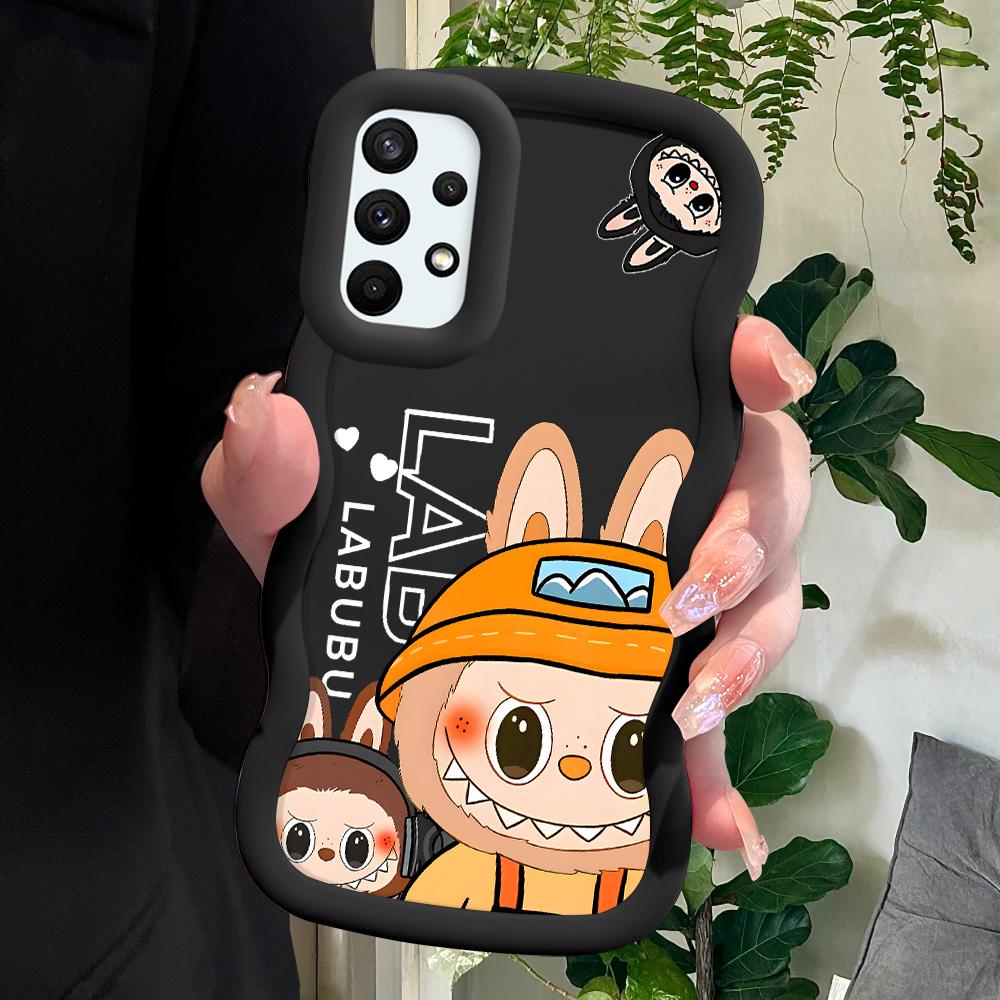 Capa de celular de silicone macio com padrão pintado Big Wave Edge, material de macaron, capa protetora de borracha à prova de choque para Samsung Xiaomi Poco Redmi