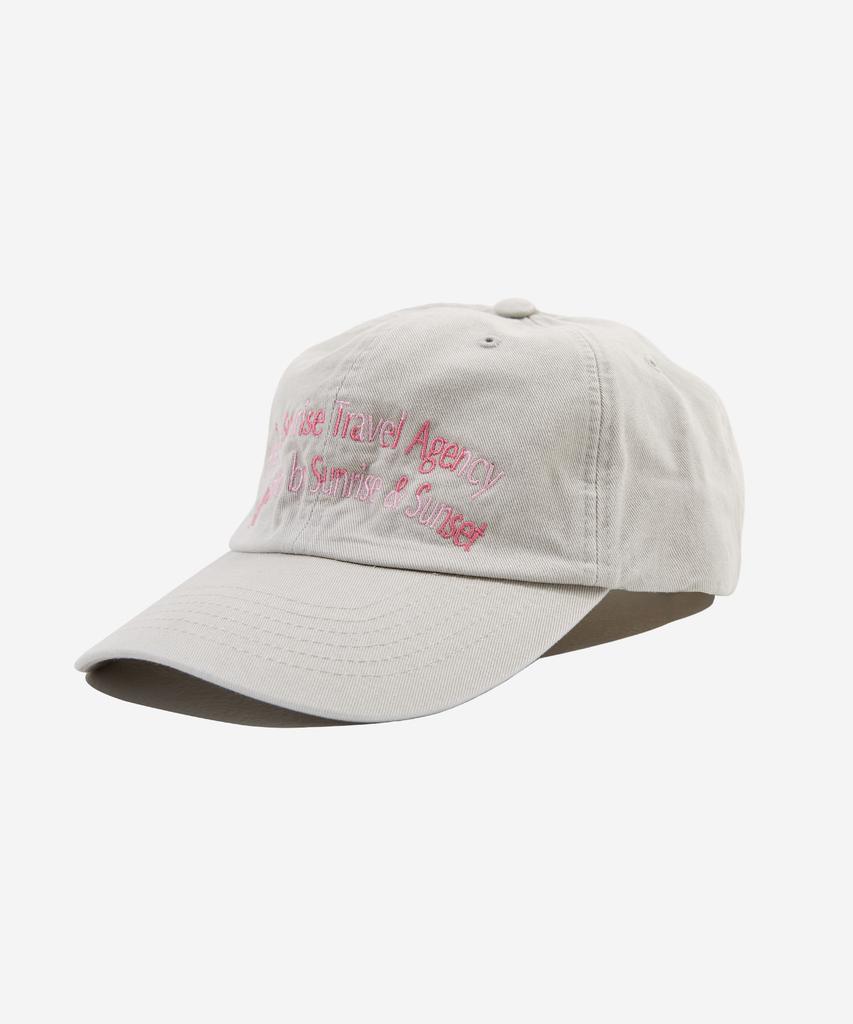 HELLO SUNRISE Dot Arch Logo Ball Cap_Warm Gray