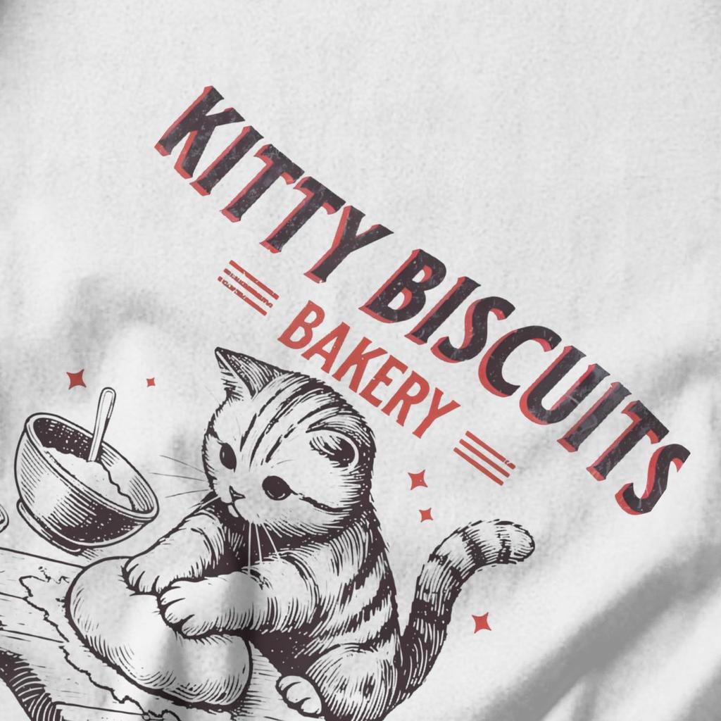 Men T Shirt Kitty Biscuits We Knead Em You Need Em Cat Lover Baking Pops Y2K Graphic Crewneck Unisex Clothing T Shirts
