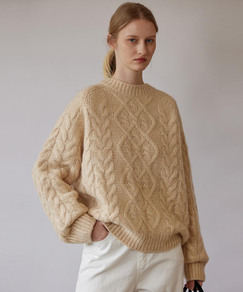 Kwinseulaebis Mohair Classic Twisted Cable Wool Knit