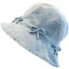 Korean Style Denim Bucket Hats Bowknot Sunscreen Hat Fashion Bow Fisherman Hat  Travel