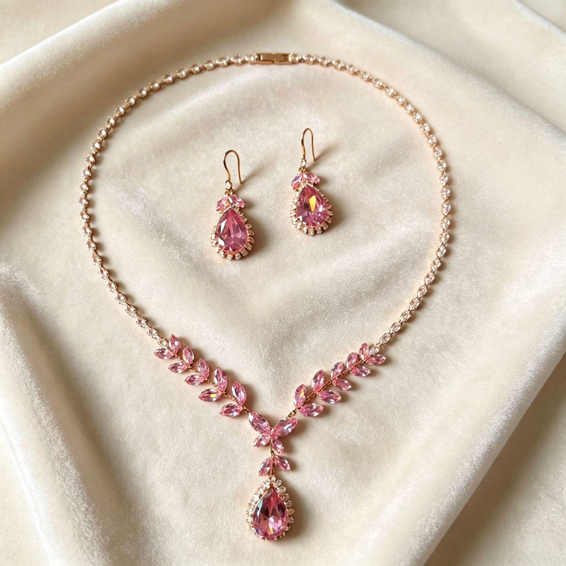 Zircon Tassel Earrings & Butterfly Necklace Trendy Set