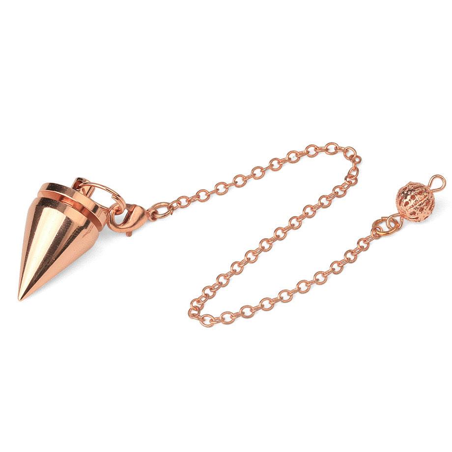 Cone 100% Copper Brass Metal Pendant Pendulum for Divination Dowsing Reiki Healing Egyptian Isis Pendulos Professional A001