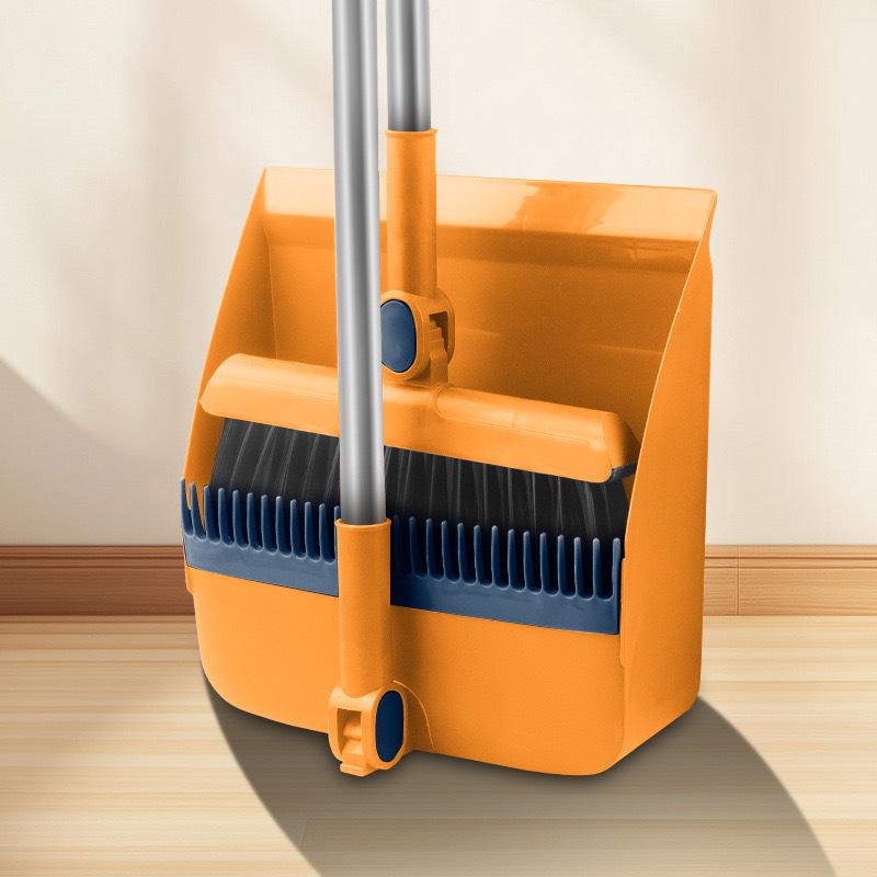 Broom & Dustpan Set with Magic Squeegee for Household Sweeping