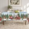 Christmas Print Tablecloth Waterproof Stain Resistant Festive Dining Decor Holiday Tables