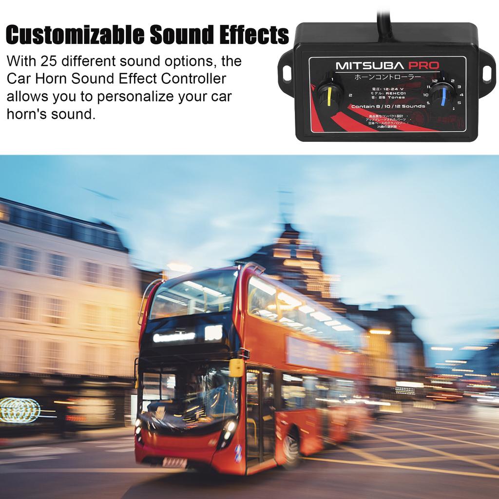 25Tone Car Horn Controller Electric Horn Speaker Sound Control Unit 1224V for Car Truck Marine