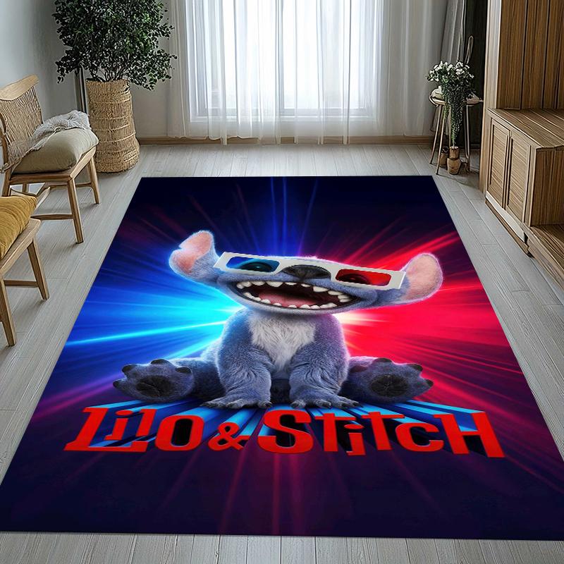 Cartoon S-Stich Kawaii Monster Wohnzimmer Rutschfester Teppich Weicher Teppich für Schlafzimmer Kinderzimmer Spielzimmer Sofa, Heimdeko Fußmatte Geschenk