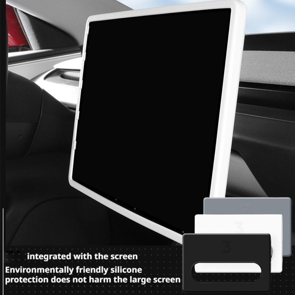 Silicone Protective Frame Edge Cover For Tesla Y Central Anti-Scratch Protective Control Touchs F9D2