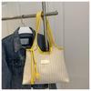 Autumn/Winter 2026 Literary Girl Striped Tote Bag - Large Capacity, Trendy Commuter Essential