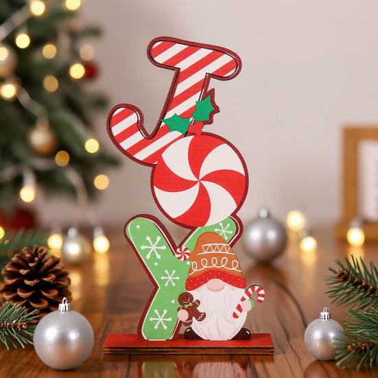 Wooden Christmas Ornament Desktop Faceless Gnome Gingerbread Man Decoration Xmas