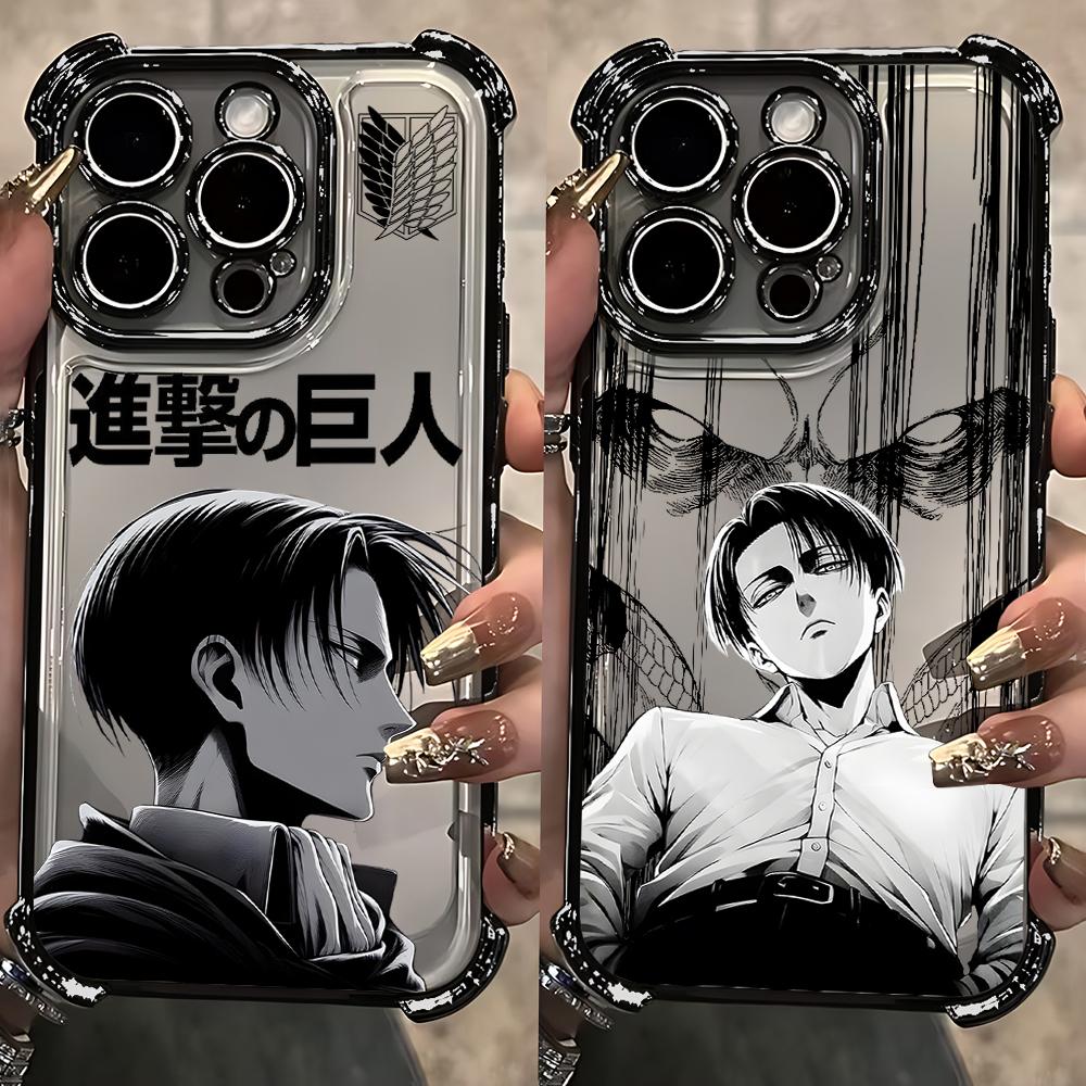 Anime Attack Phone Case For iPhone 17 16 15 14 13 12 11 Pro Max X XR XSMax Mini Air Plus Anti-Fall Airabag On Titan Levi Plating