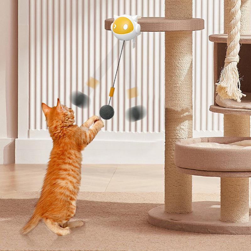 Automatic Lifting Electric Interactive Cat Toy Ball Replaceable Plush Ball Funny Smart Cat Teaser Stick Accesorios Para Gatos
