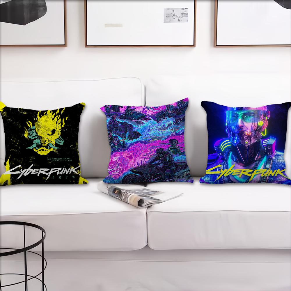 Game C-Cyber-Co-P-punk 2077 Cushion Cover For Pillow Sofa Printing Decoration Room Home Office Coffee Shop Car Nordic Simplicity