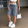 Damen Bermuda-Shorts mit Kordelzug, lässiger lockerer Passform, Seitentaschen und elastischem Bund für den Alltag