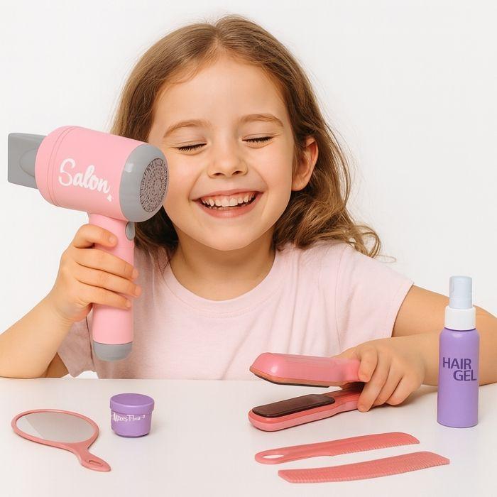 Hairdressing Set - FERRY TOYS - Hair Dryer and Straightener - Interactive - From 3 Years Old - Accessories Included