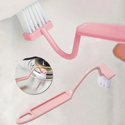 Gebogene V-förmige Toilettenbürste mit langem Griff und weichen Borsten, keine toten Winkel zur Reinigung, Wandmontage für den Haushalt