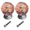 2Pcs 30mm Ball Shaped Crystal Glass Zinc Alloy Base Pull Handle Knob for Cabinet