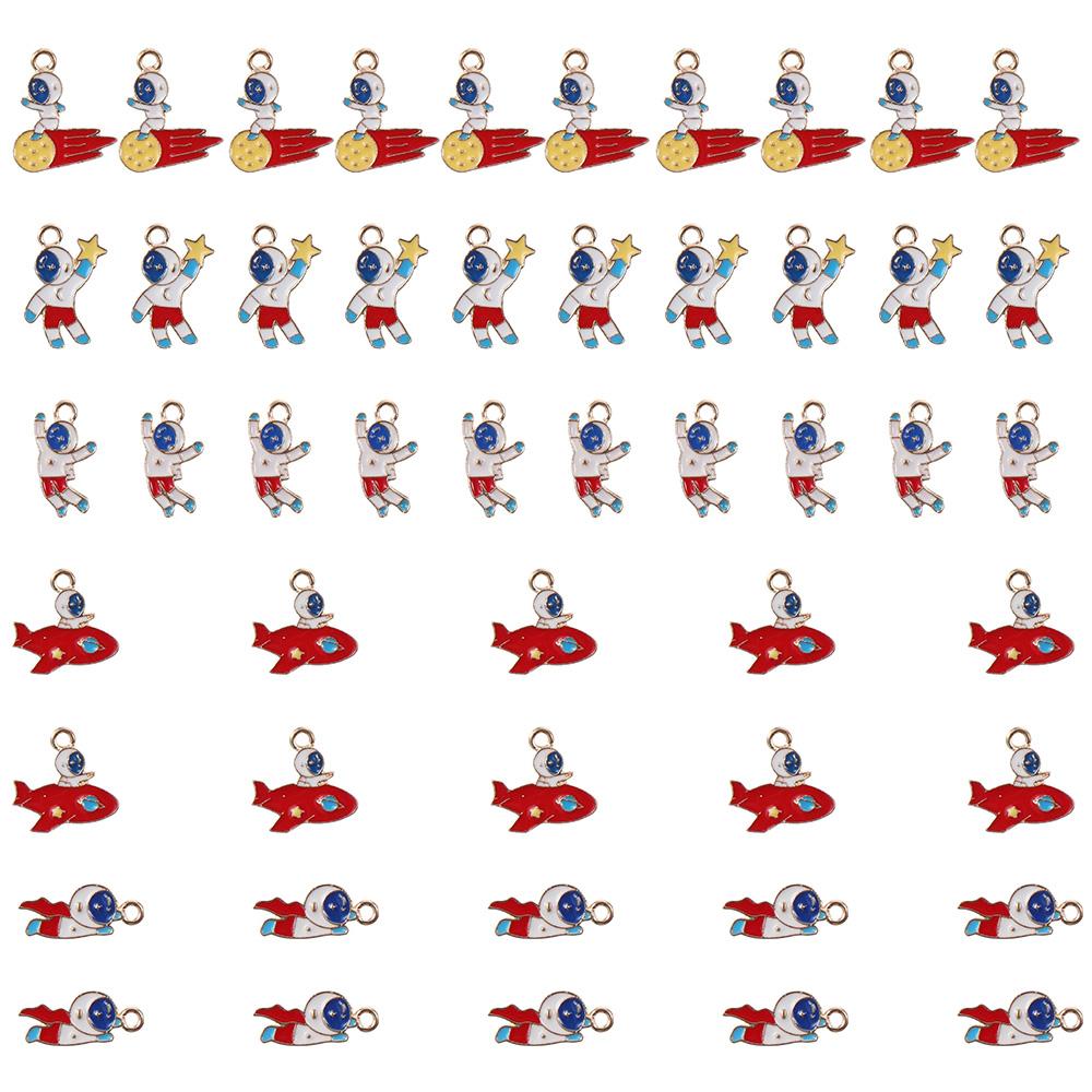 

50 шт., 5 стилей, эмаль, ракета, изготовление ювелирных изделий, подвески для астронавтов, ремесла