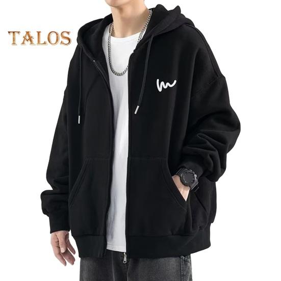 

Мужское осенне-зимнее пальто с капюшоном, свободный кардиган на молнии с капюшоном и карманами, уличная спортивная куртка средней длины XXXL чёрный