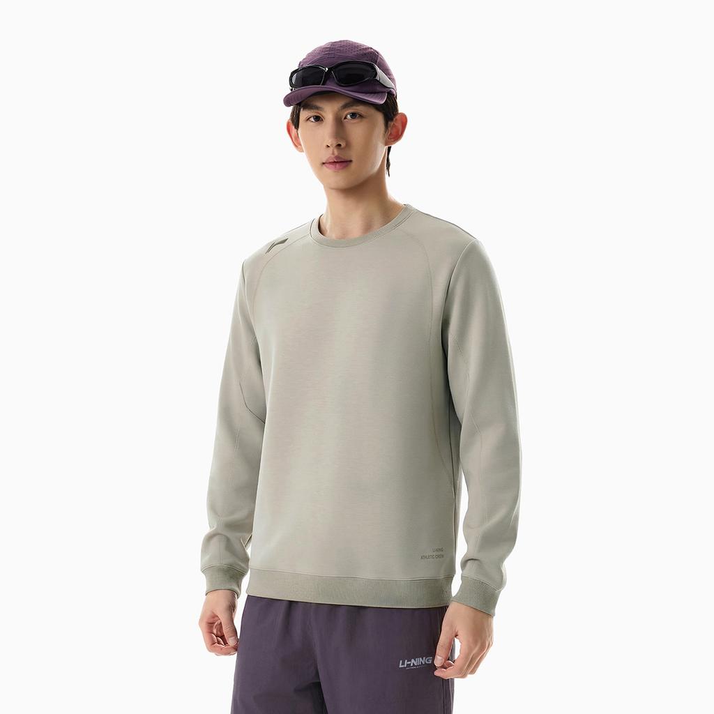 Li Ning Fitness Series Round Neck Logo Letter Stitched Sports Sweatshirt Men sweatshirt AWDW389-6